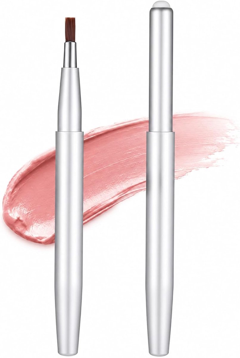 2 Pcs Retractable Lip Brush, Lipstick Shine Brushes with Cap, Lip Makeup Brush Applicator for Women Lipsticks,Lip - ShopVlot