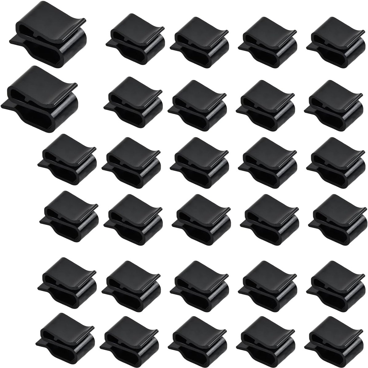 30 black electrical cable clamps for cable routing - ShopVlot