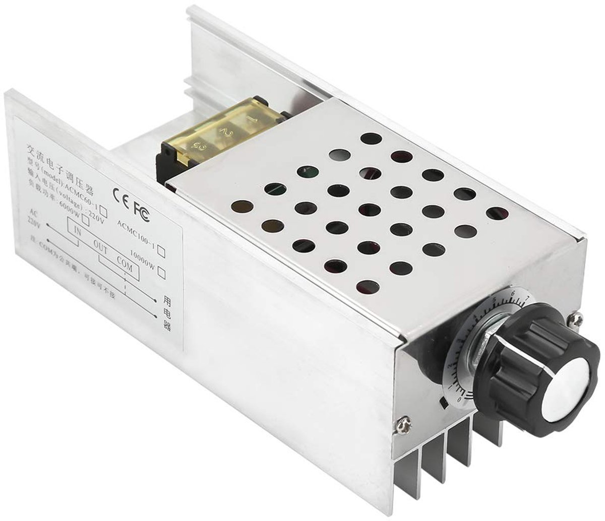 Image of 0-220V Voltage Regulator, AC 220V 6000W SCR High-Power Thyristor Electronic Voltage Regulator, Stepless Adjusting For - ShopVlot