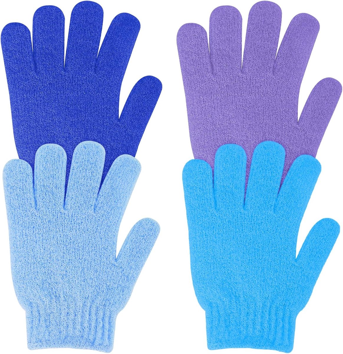 Gjinxi 2 paar peeling-handschoenen, scrubhandschoenen, dubbelzijdige badhandschoenen, douchehandschoenen - ShopVlot