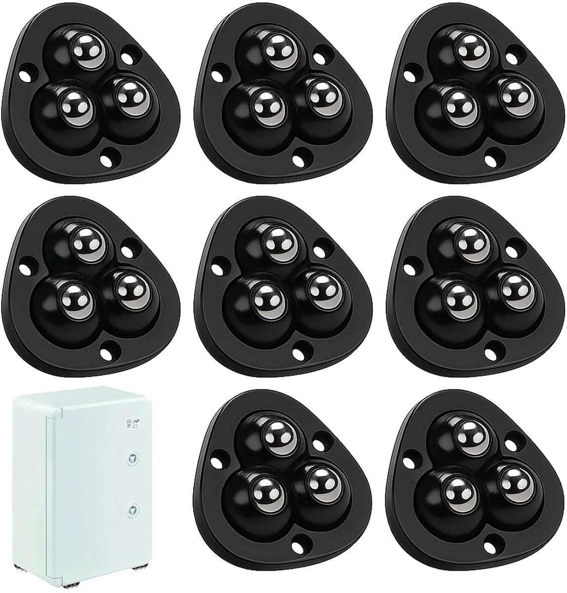 Pack of 8 Ball Wheels for Furniture, 360° Rotating Universal Steering Wheel, Mini Wheels for Kitchen Appliances, Flat - ShopVlot