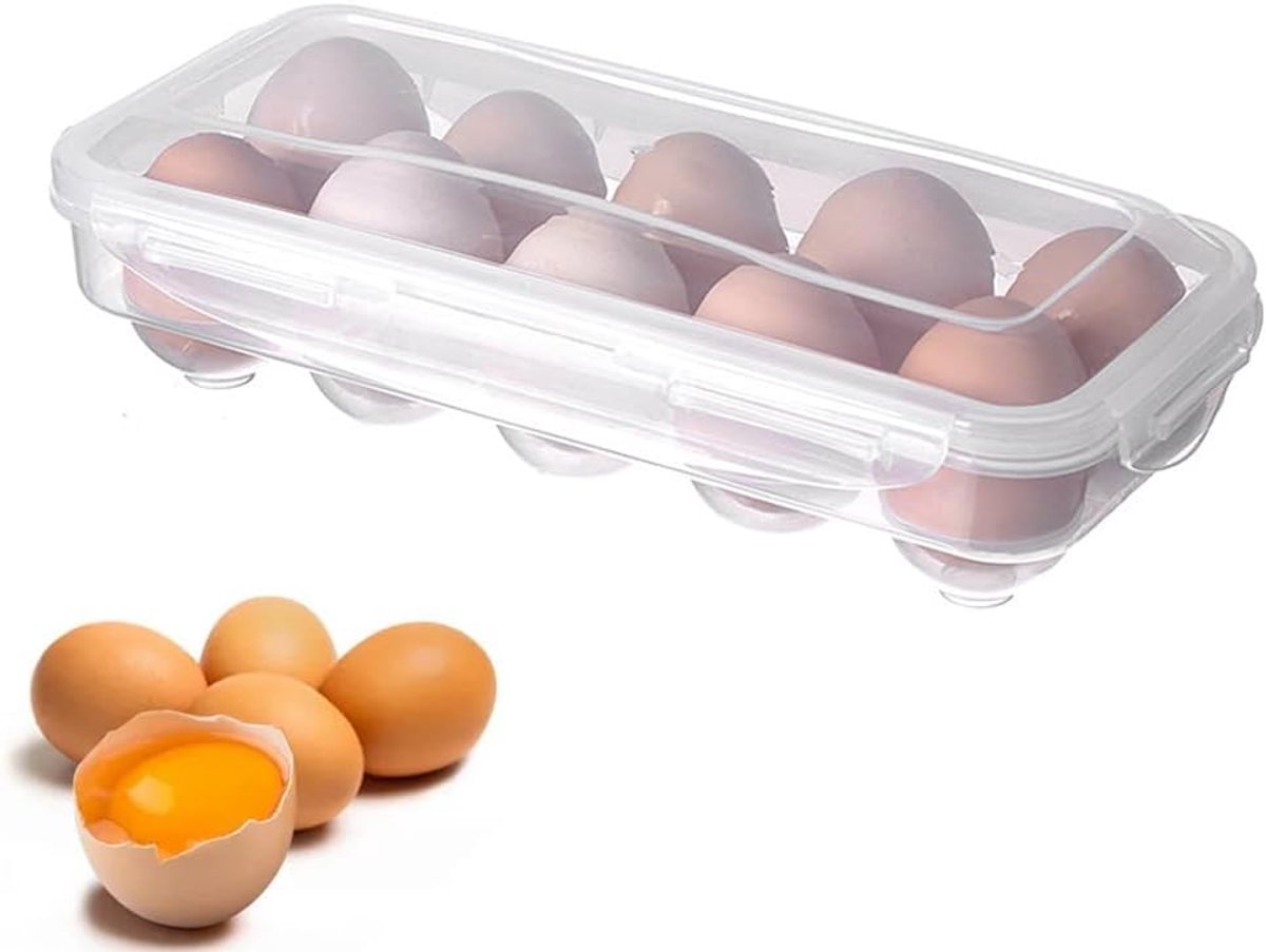 Egg Holder 10 Eggs Storage Fridge Plastic Egg Holder Egg Box for Refrigerator Kitchen - ShopVlot