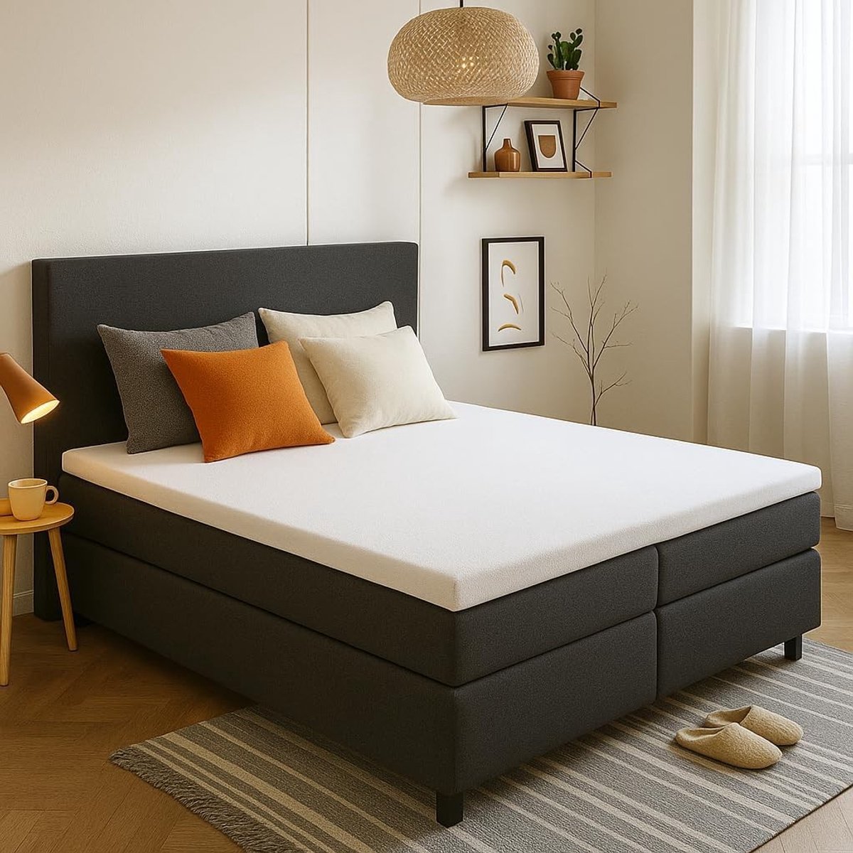 Badstof Topper Hoeslaken - Wit - Extra Zacht & Warm - 360° Rondom Elastiek - Voor Topper Matrassen