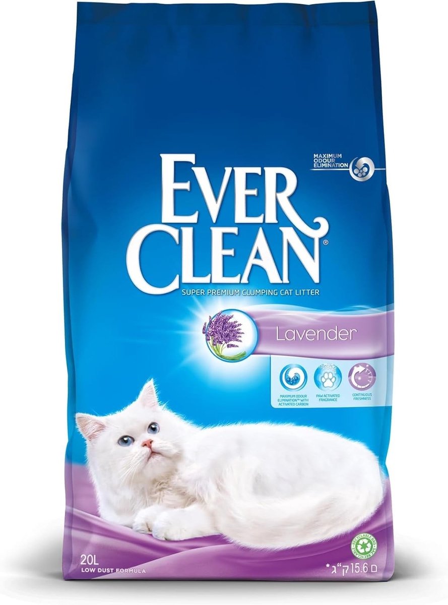 Kattenbakvulling - Lavendelgeur - Klonterend en Absorberend - Voor een Hygiënische Kattenbak