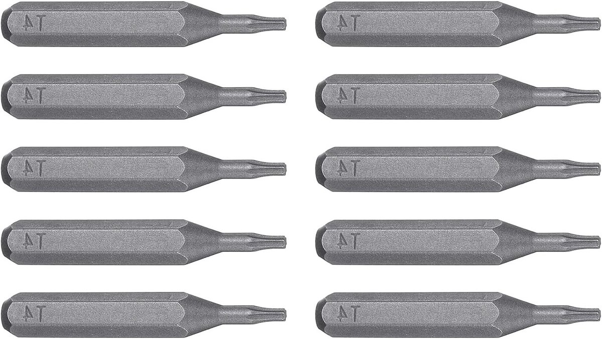 10 Stuks T4 Torx Schroevendraaier Bits, Magnetische 6-Punt Hoofd, S2 Staal, 28mm Lengte voor Elektrische Schroevendraaier en Klussen