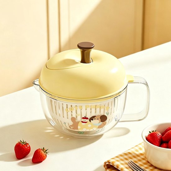 Saladecentrifuge - Keuken Spinner - Groenten Drogen - Eén-druk Rem - 21x17cm - Geel — afbeelding 2