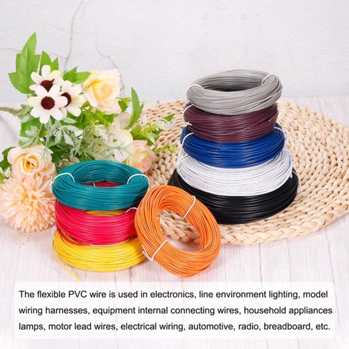 Flexibele tinseldraad PVC 18awg rood NTHProducts