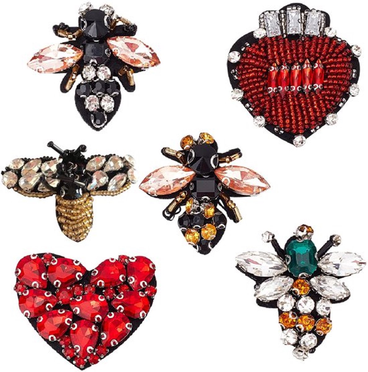 Store_9 - Kralen strass patches - Applicaties voor kleding - Gemengde kleur - Hart