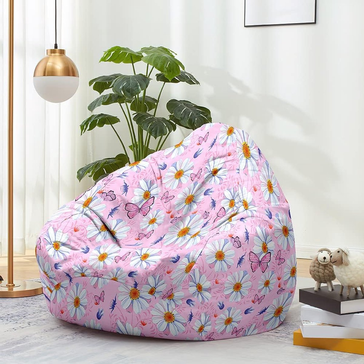 Zitzakhoes - Luie stoel - Ontspannen zitten - Met handvat - 100x120cm - Roze