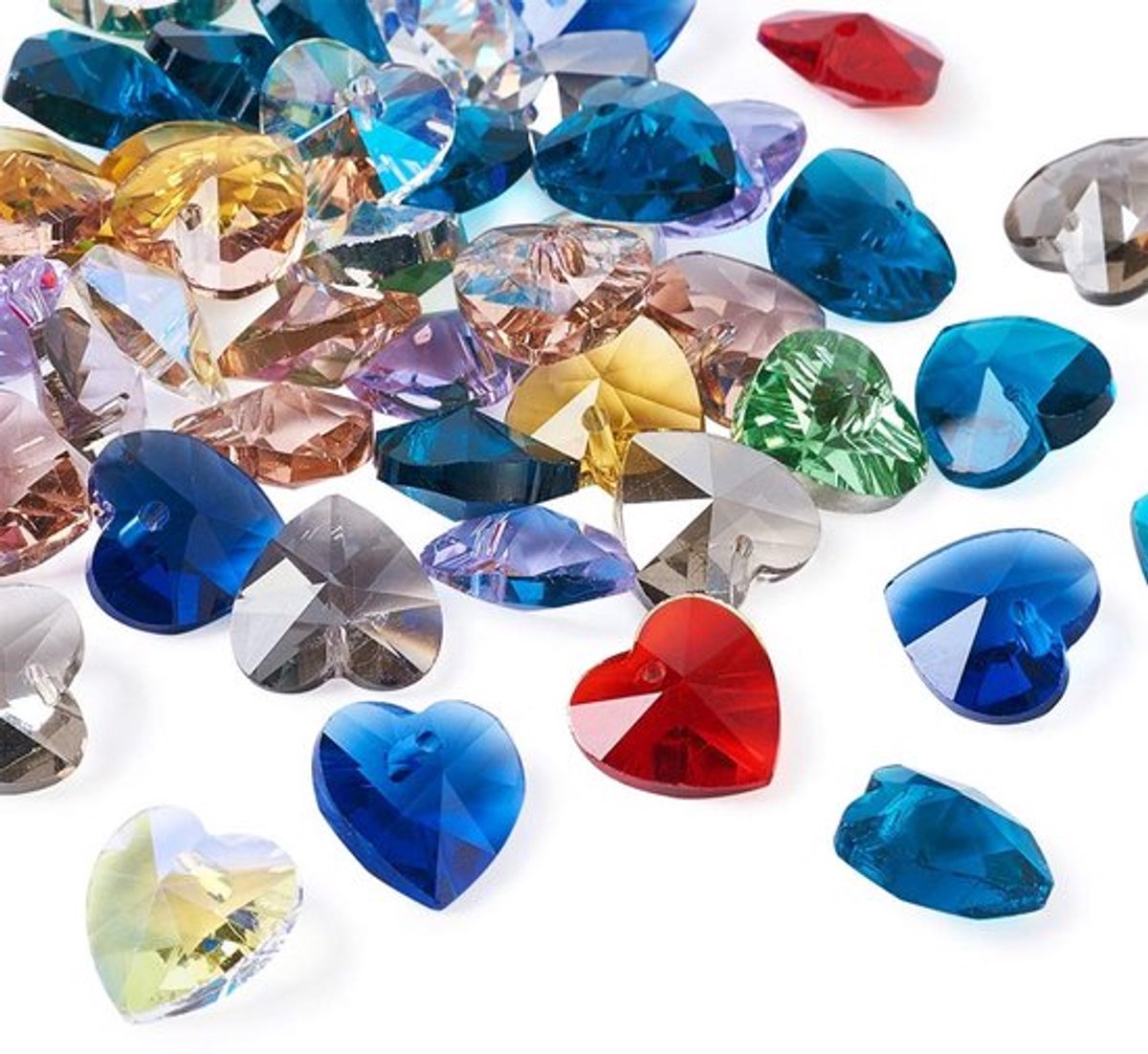Zeynomax - Facetten Crystal hart kralen - Sieraden maken - Gemengde kleur - Kralen