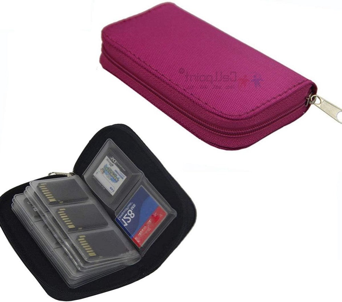 Georganiseerde Opbergdoos voor 22 Micro SD en SDHC Geheugenkaarten, Compacte Opslagoplossing in Roze