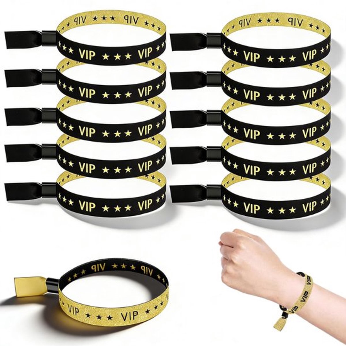 Polsbandjes Allecto - GlitterEffect, 10 stukken, toegangslogo