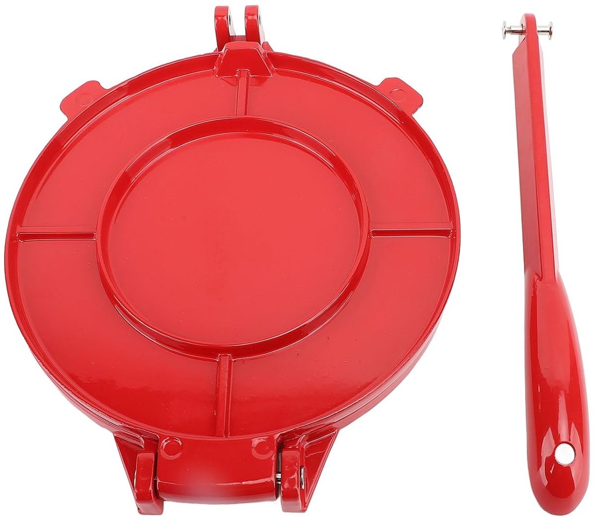 Deegpers Tortillapers - Deegmachine Pannenkoekenmaker - Snel Deeg Vormen - Aluminiumlegering Constructie - 25 cm - Zilver