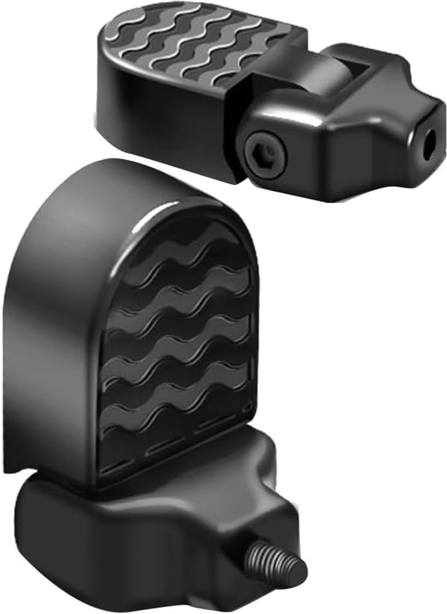 Inklapbare Voetsteunen - Fietspedalen Achterbank - Extra Zitmogelijkheid - Corrosiebestendig Aluminium - 12 x 5 x 5 cm - Zwart