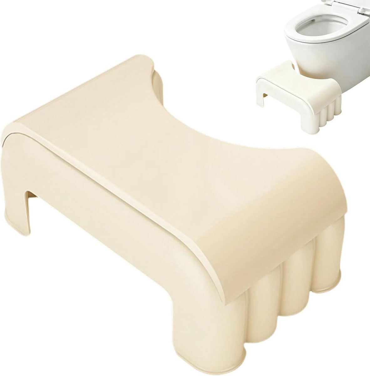 Toiletkrukje - Opstapje - Natuurlijk Zitten - Antislip Basis - 39x24x39 cm - Wit