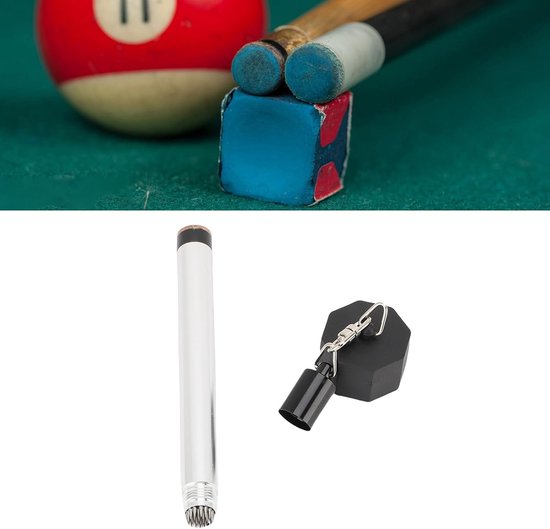 Krijthouder Biljartkeu - Metalen Krijt Hulp - Biljart Spel Verbeteren - Met Spikes en Deksel - 16 cm - Zilver — afbeelding 3