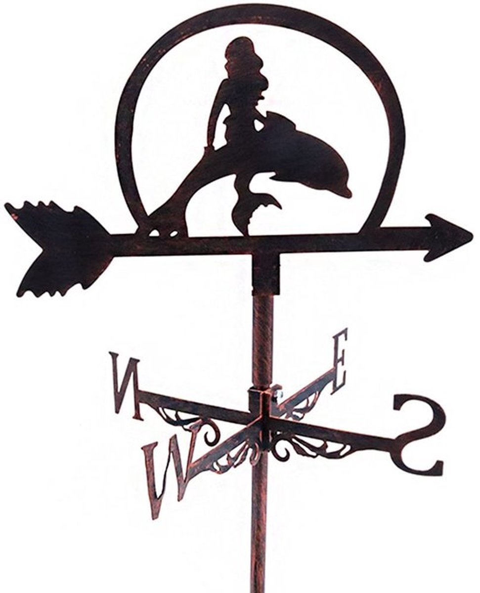 OmGoods - Dailygoody - Zeemeermin Weer Vane - Vintage Stijl - Metaal - Tuin