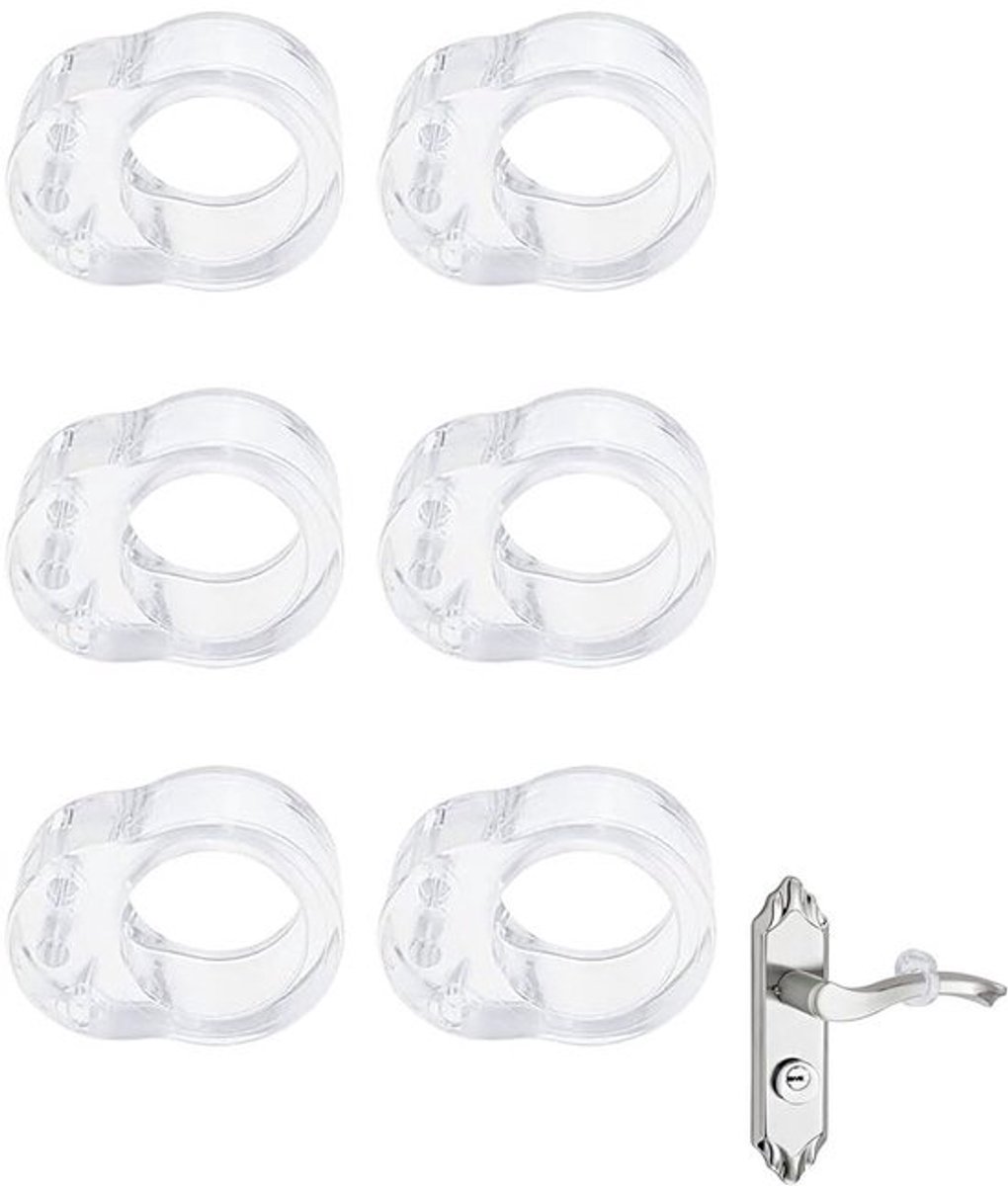 Dailygoods- Deurstopper Transparant - 6 Stuks - Elastisch Kunststof