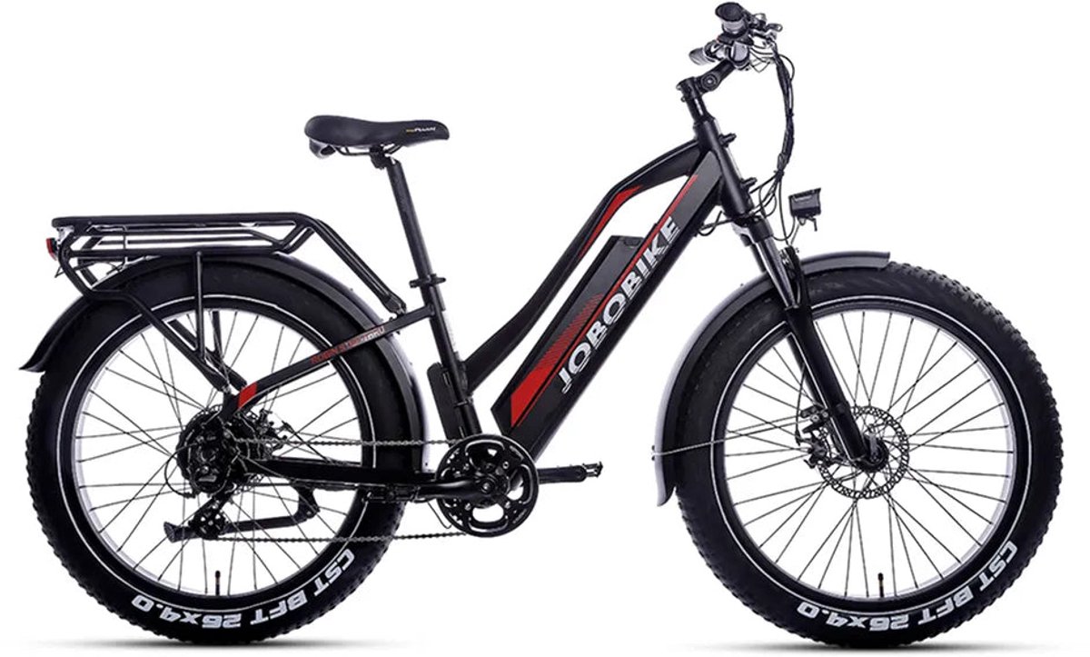 JOBOBIKE Robin ST - Elektrische Fatbike - Zwart/Rood