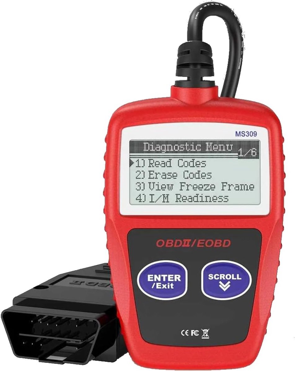 Auto Codelezer - Diagnostisch Gereedschap - Voertuig Diagnose - Leest Alle Codes - 18 x 11.5 cm - Zwart Rood