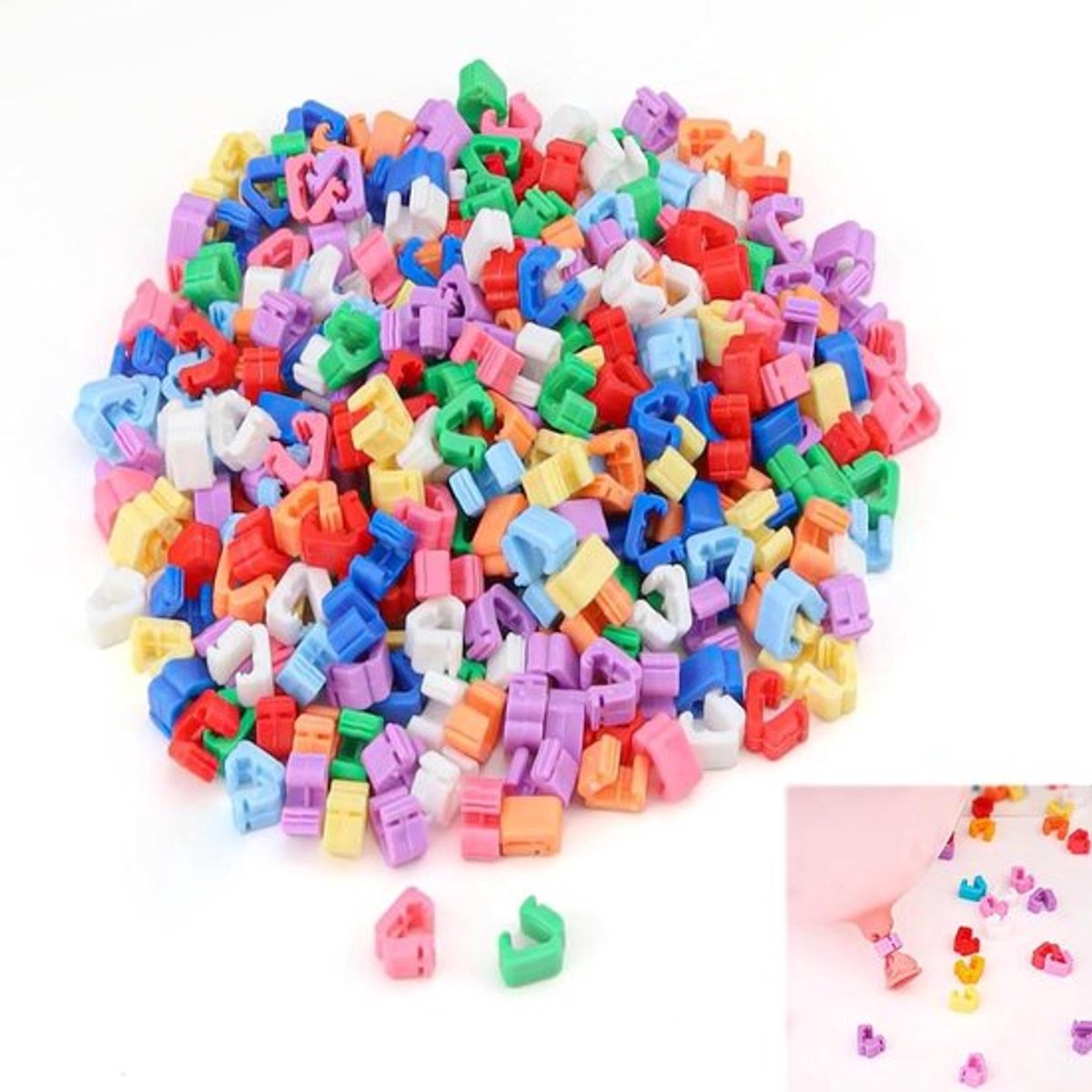 Set PVC ballonknoop hulpmiddeltjes 200 stukken