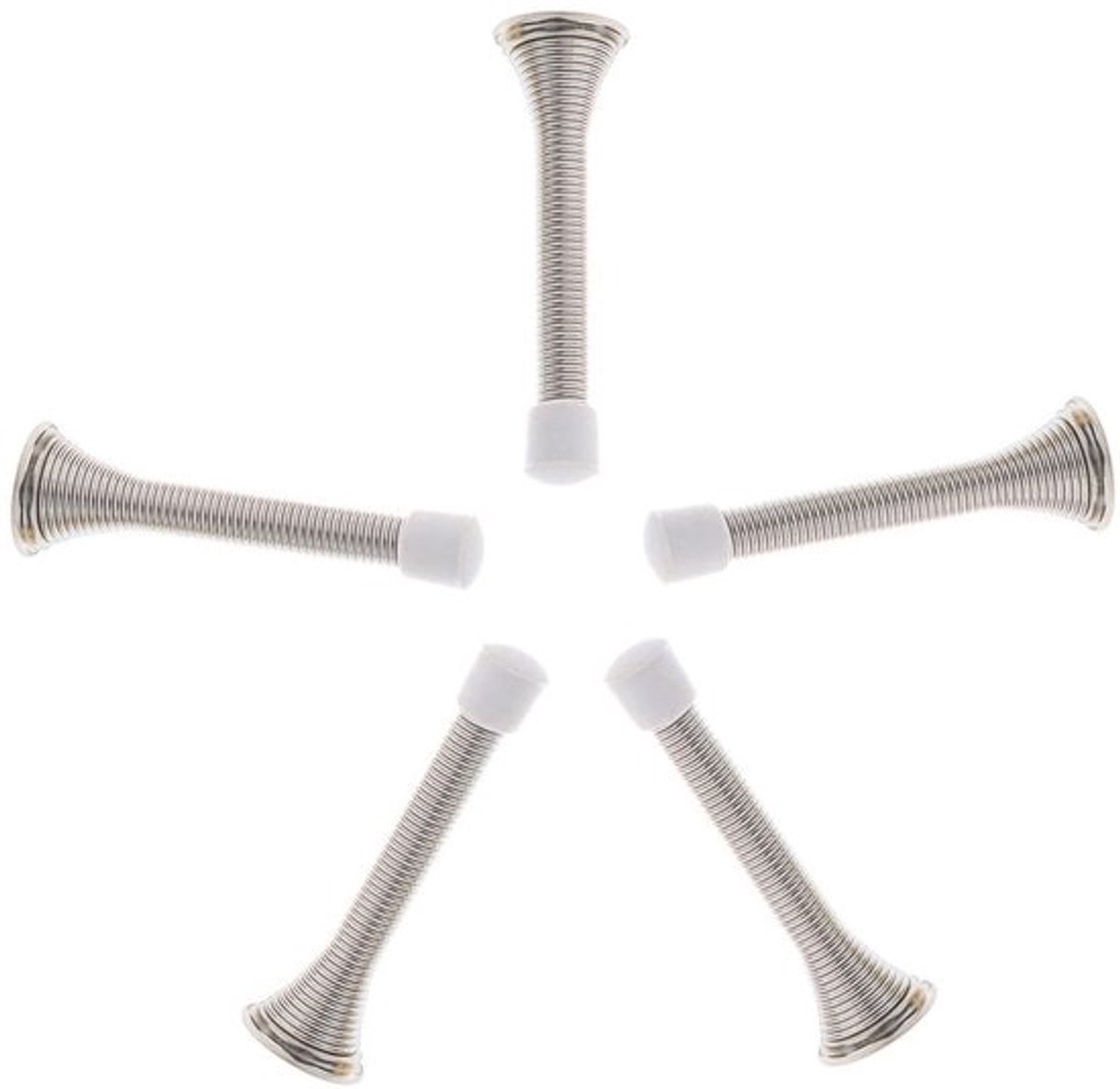 Vt products - Deurstopper - Deurstopper met bevestigingen - Zilver - Lente deurstop