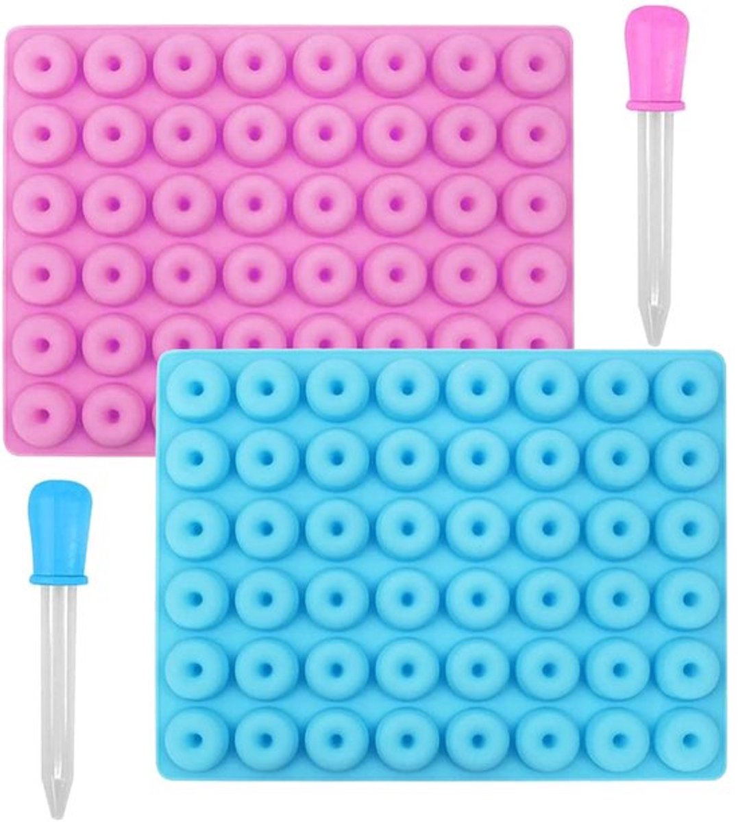 Allecto - Mini-Donutvormen - Siliconen - Ideaal voor Snoep en Gebak - 2 Stuks