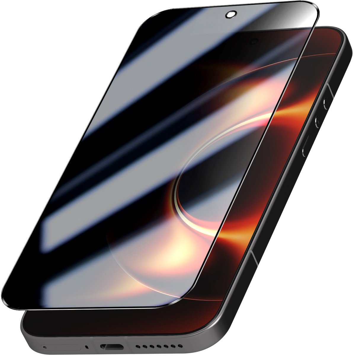 Tactical, Screenprotector geschikt voor Xiaomi 17 Ultra - Privacy 5D & Anti-Shock, Transparant zwart