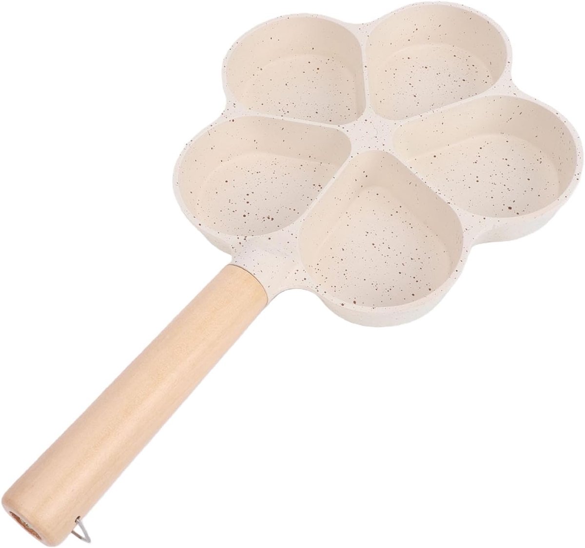 Eierpan met 5 secties - Omeletpan Koekenpan - Ontbijt bereiden - Bloemvormig verdeeld oppervlak - 22 cm - Zwart