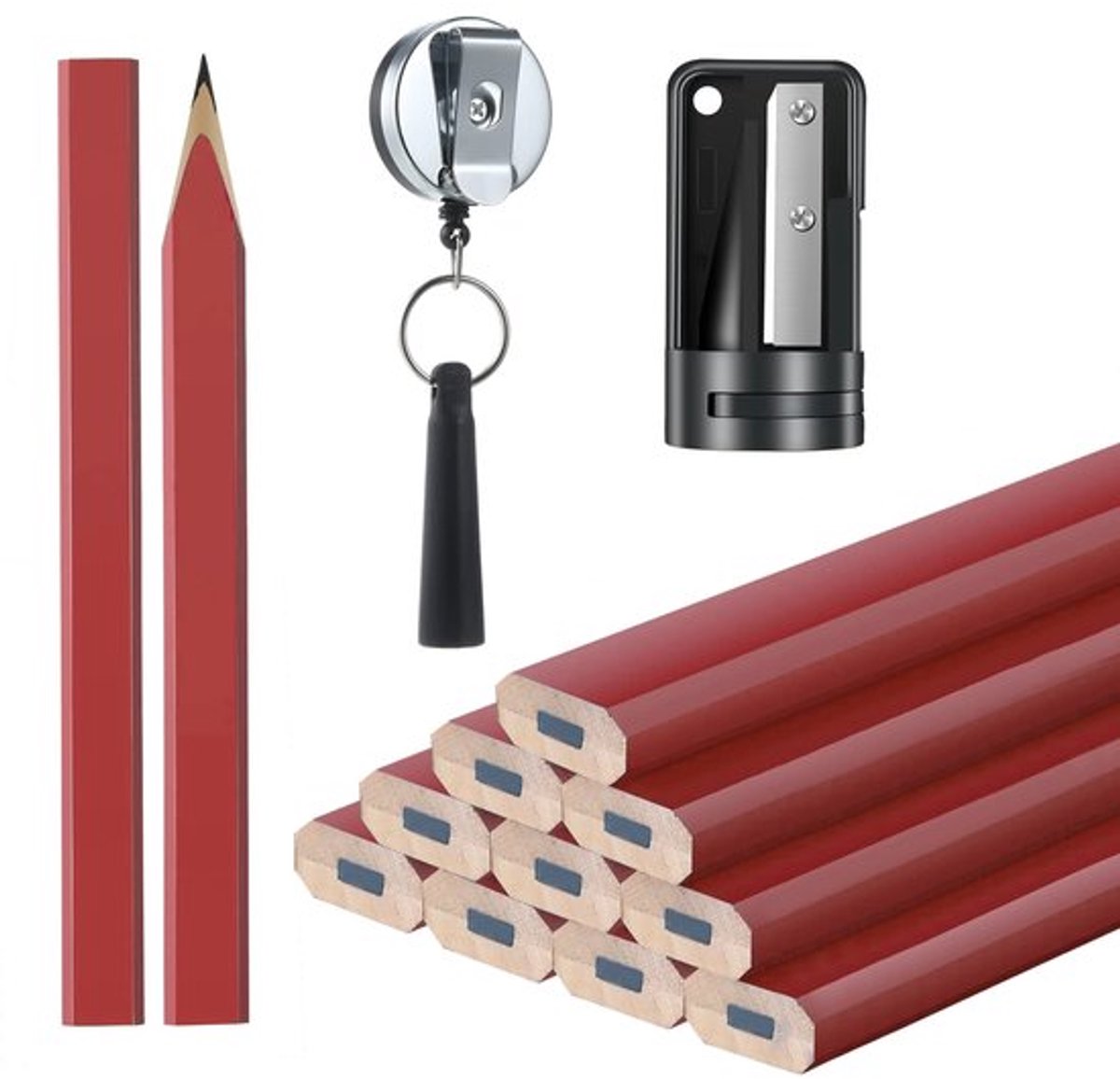 Dailygoods- Markering Potloden 12 Stuks - Puntenslijper - Siliconen