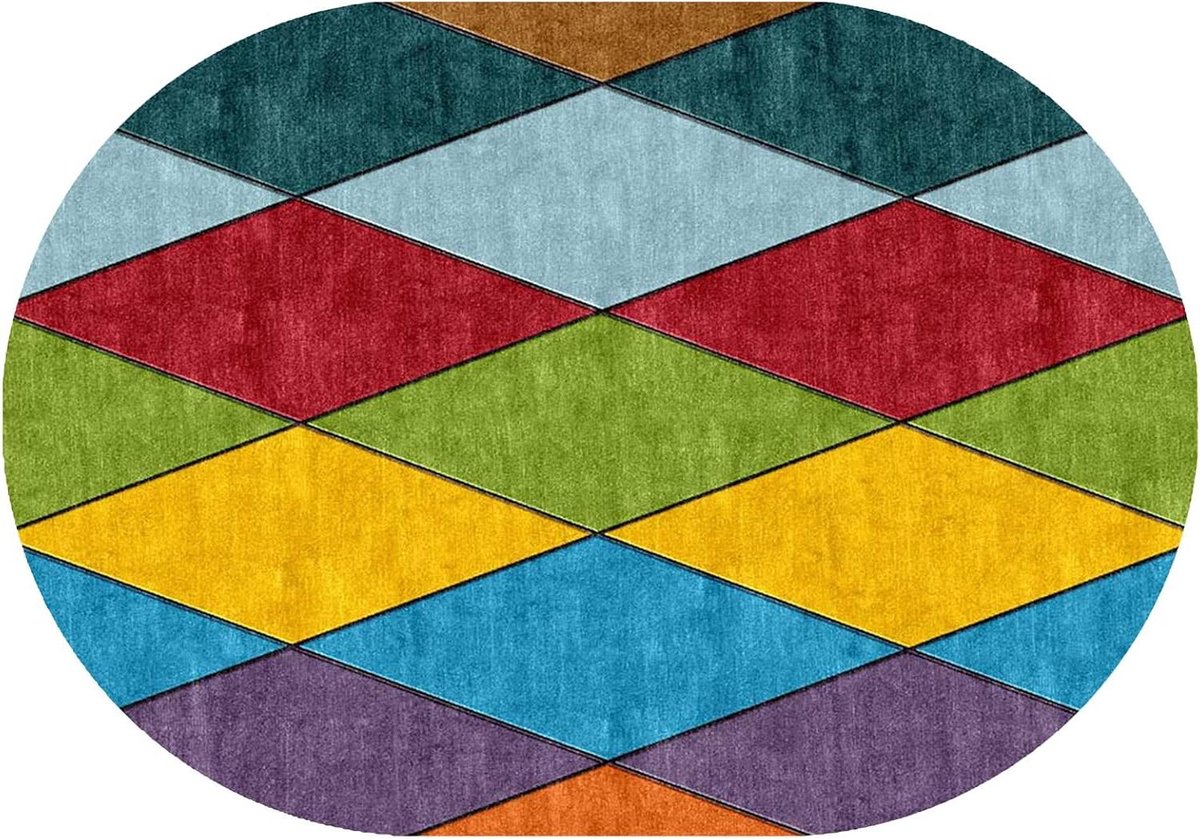 Hoogpolig Vloerkleed - Zacht Tapijt - Interieur Decoratie - Antislip Onderkant - Vierkant 1 - Geometrisch