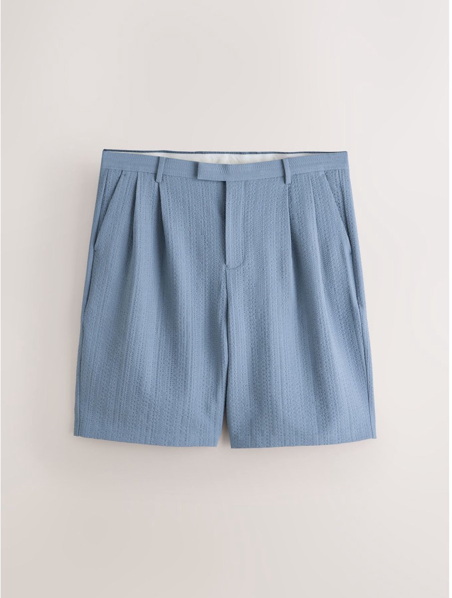 Next - Heren - Getextureerde chinoshorts - Blauw