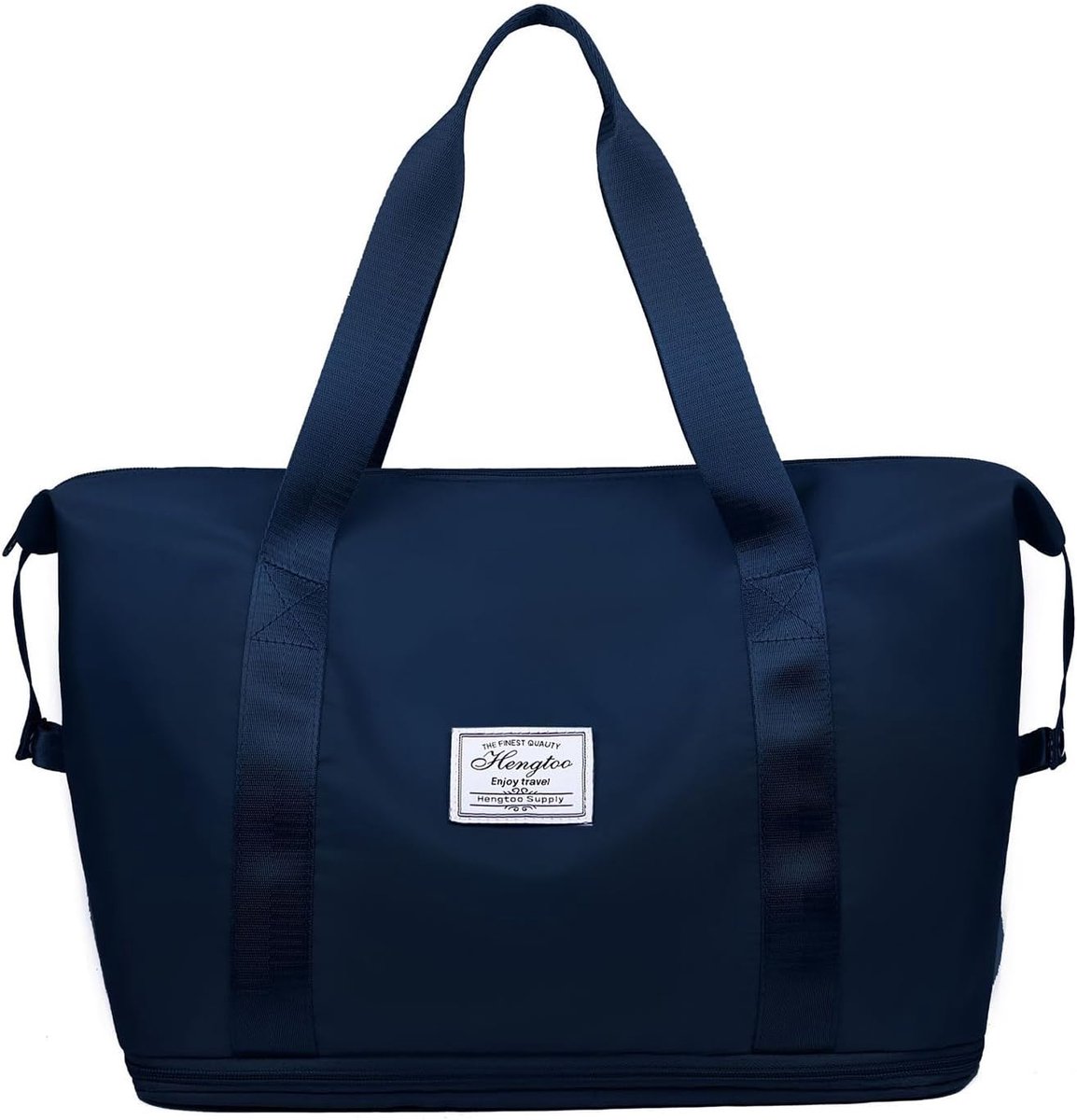 SnelShoppen - Travel Bag Duffle Bag voor Vrouwen - Grote Uitbreidbare Sporttas - Ideaal voor Gym, Weekend, Zwemmen, Reizen - Donkerblauw, L, Waterafst