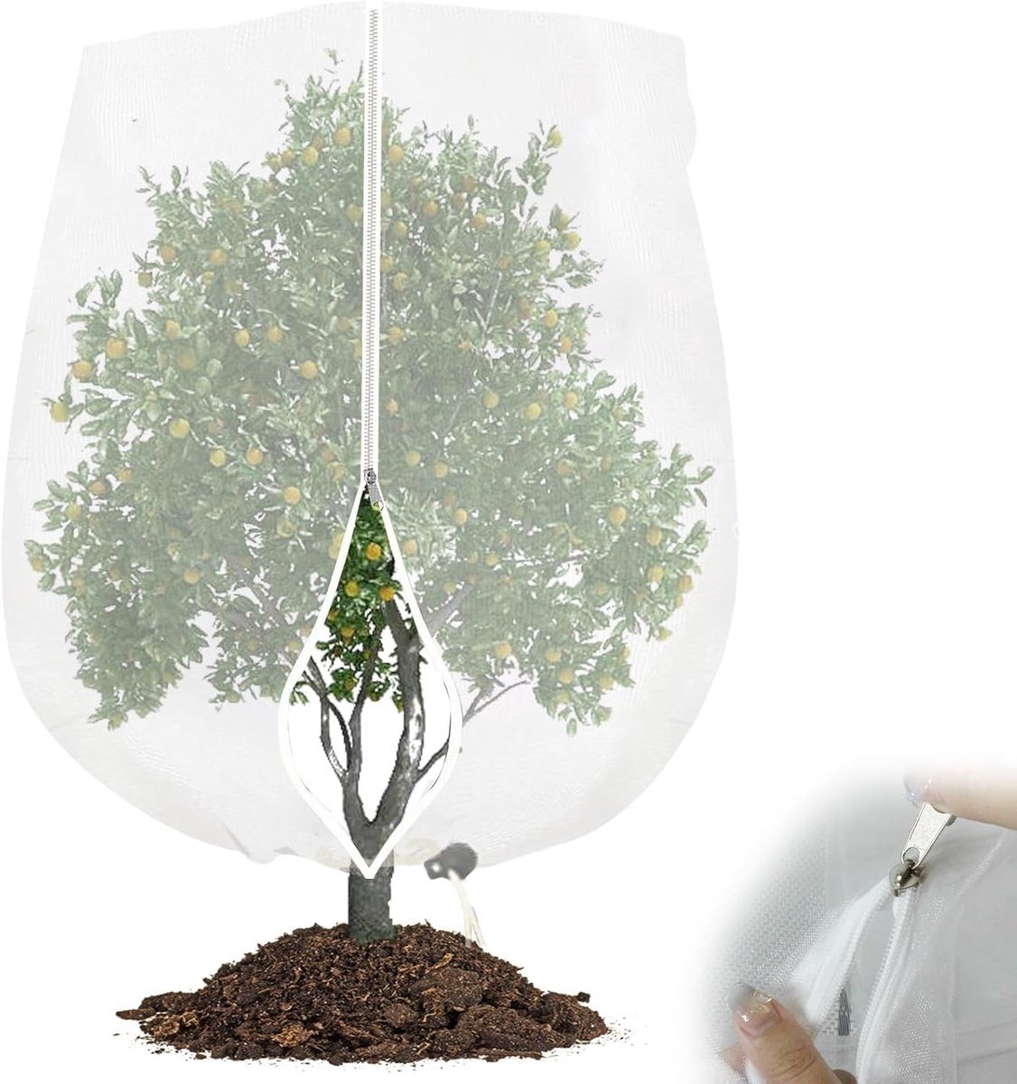 SnelShoppen - Grote Fruitboom Netten, Herbruikbaar Tuinnet voor Verhoogde Bedden, Blauwe Bessen Bush Net met Koord, Fruit Beschermingszakken, Vogelnet