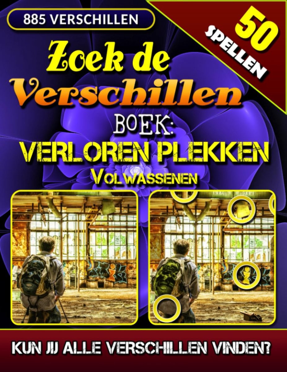 SnelShoppen - Zoek de Verschillen Boek Volwassenen - Verloren Plekken Fotopuzzels Spellen met Oplossing - Activiteiten Boek Voor Ouderen - Uitdagende