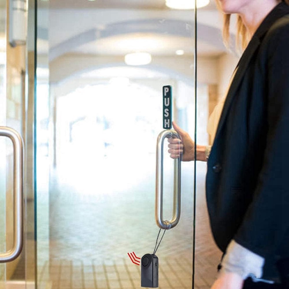 SnelShoppen - Draadloos Touch Beveiligingsalarm 120db voor Ramen, Deurhandvatten, Rugzakken, Bagage - Lichtgewicht en Duurzaam ABS Materiaal, Eenvoudi