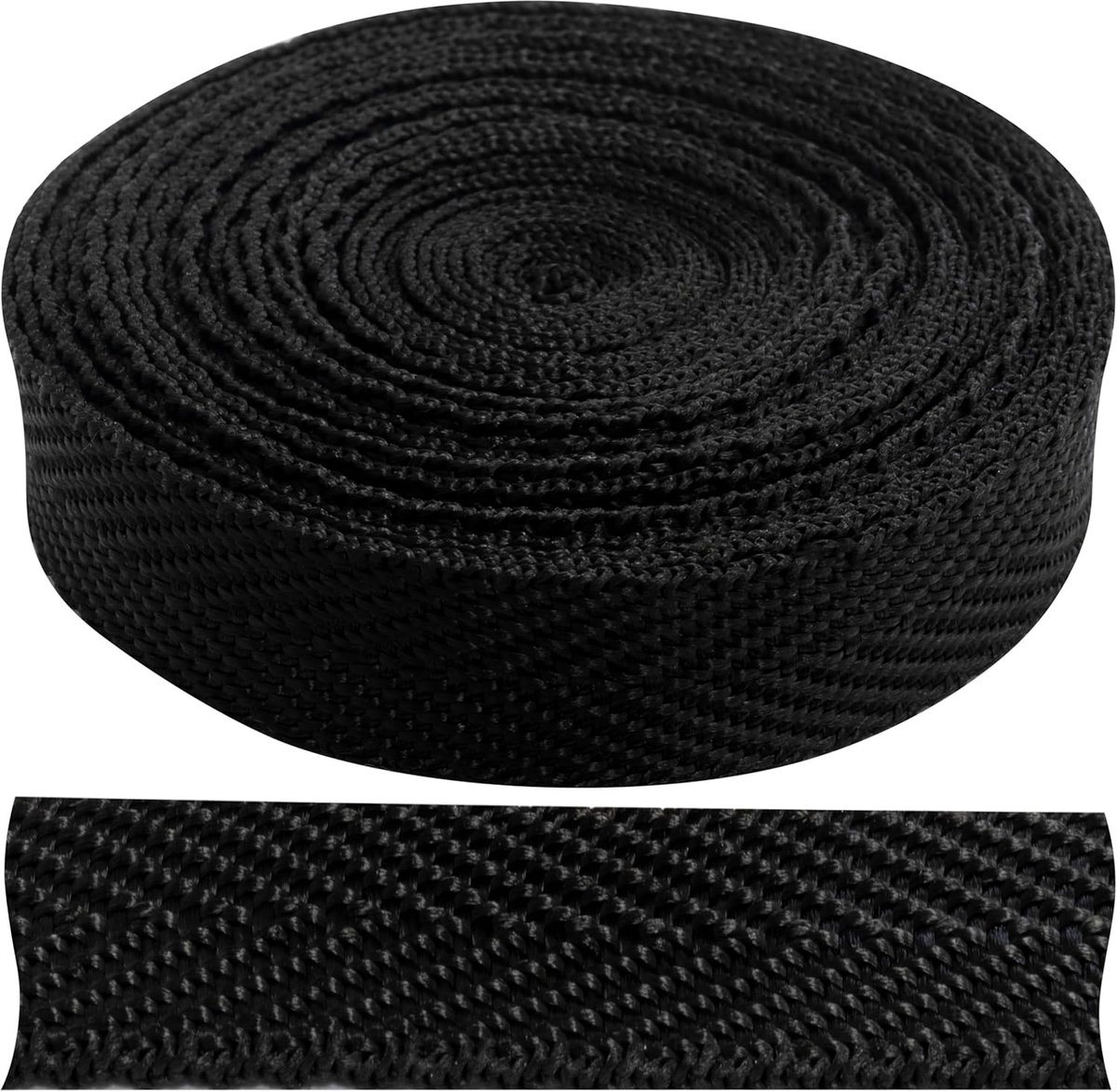 SnelShoppen - Galon tape 4 m x 15 mm - Polypropeen zwart - Decoratieve naaiprojecten - Creatieve stoffering - Voor modern & traditioneel gebruik