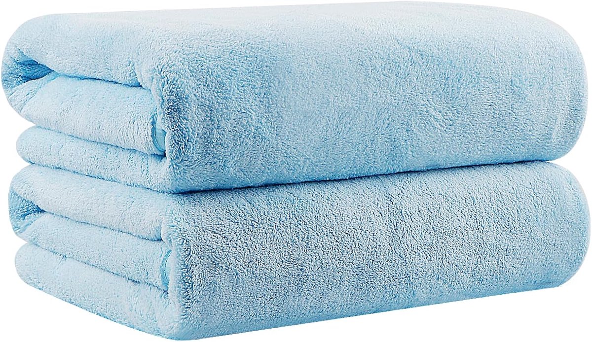SnelShoppen - Badhanddoeken Set van 2 (69cm x 137cm) - Zachte, Sneldrogende Microfiber Badhanddoeken, Hoog Absorberend, Ideaal voor Sport, Kinderen en