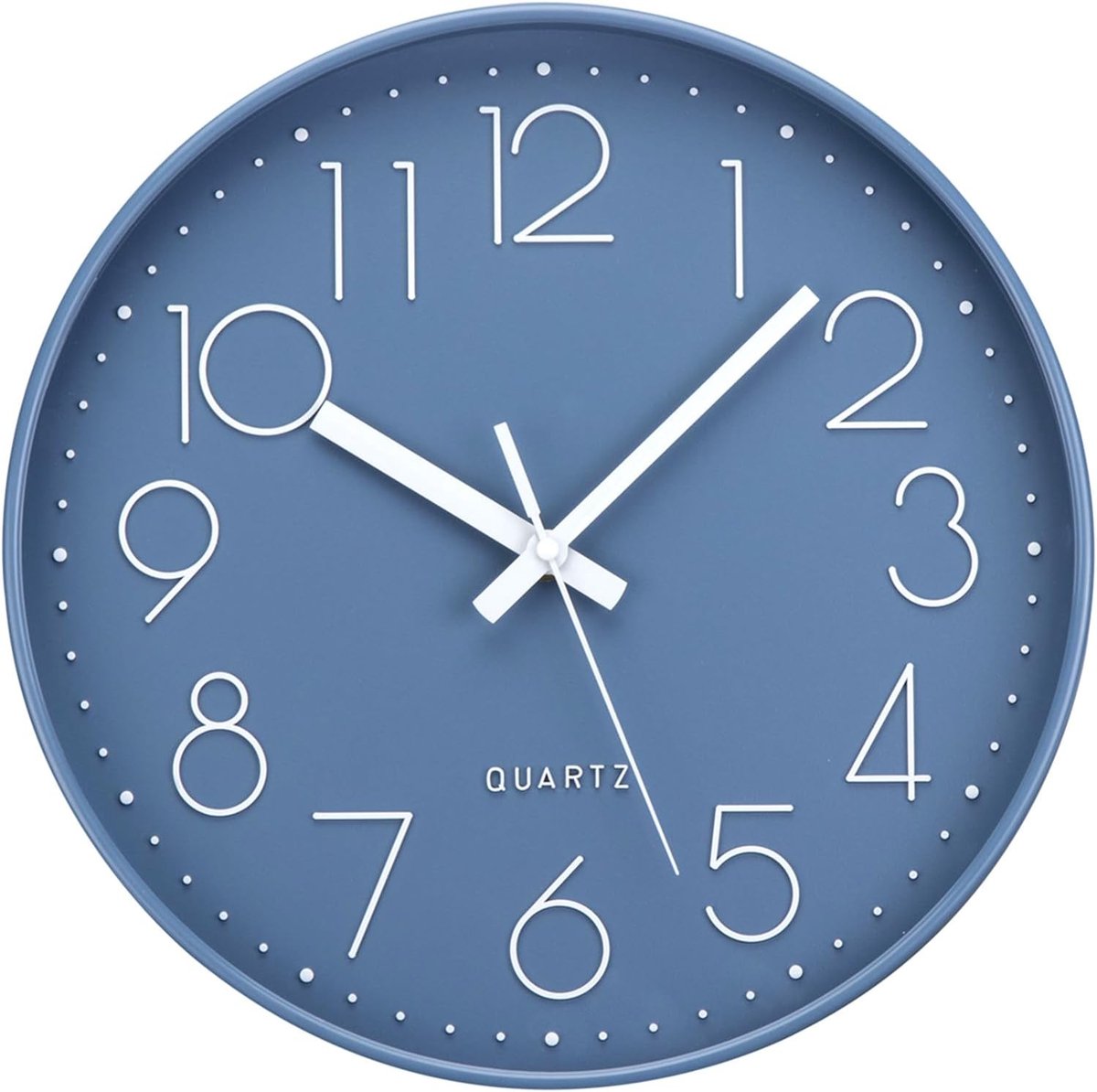 SnelShoppen - Wandklok zonder Tikken, Geluidloze Quartz Klok, 30 cm, Blauw, Makkelijk Afleesbaar voor Woonkamer, Keuken, Slaapkamer, Kantoor, School -