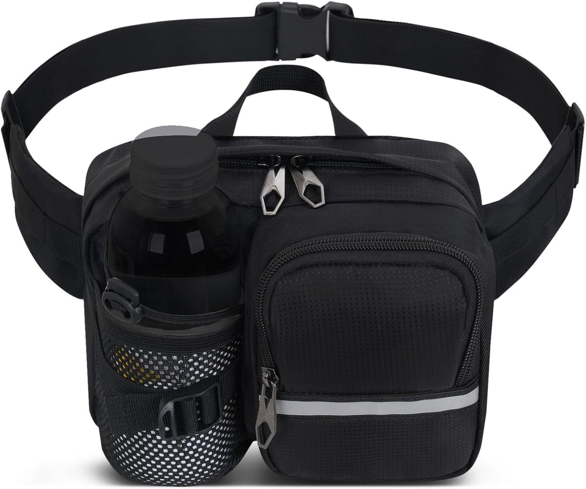 Thijox - Taille Heuptas voor Mannen en Vrouwen, Verstelbare Heuptassen met Fleshouder, Waterdicht, Ideaal voor Wandelen en Trainen in de Open Lucht, Z