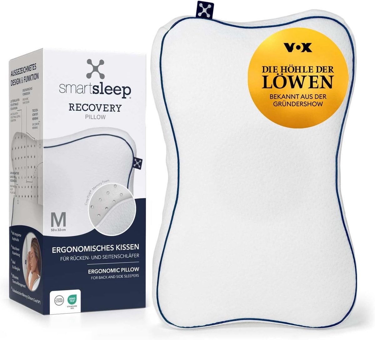 SnelShoppen - Ergonomisch Hoofdkussen - Smart Recovery Pillow - Visco Foam Neksteun Kussen - Orthopedisch Kussen voor Rug- en Zijslapers - HWS Kussen