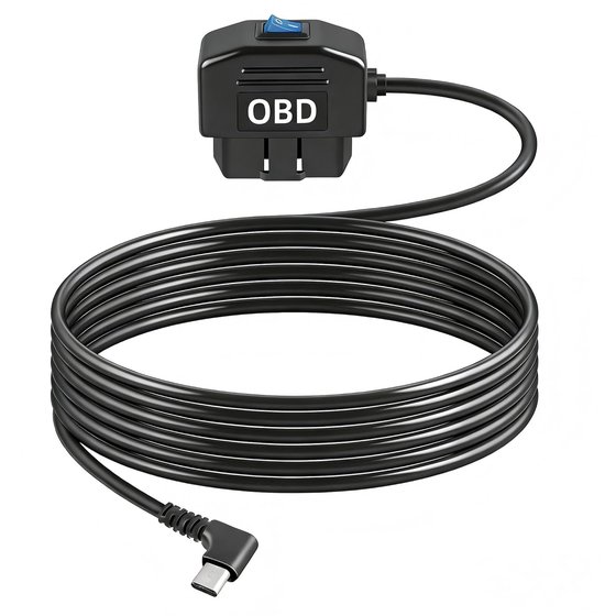 SnelShoppen - OBD Power Cable Dash Camera Hardwire Kit Type C USB, 24 Uur Surveillance, OBD2 naar Type C Adapter met Schakelaar, 12-24V voor Elektrisc