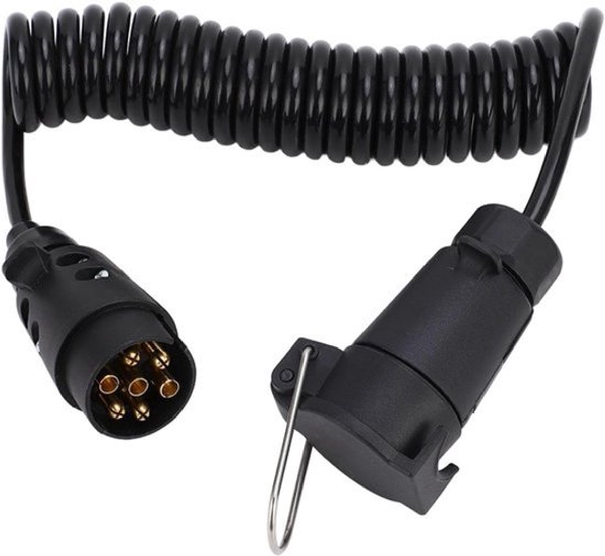 Trailersnoer 7-weg 98ft Inline Snoer Veerkabelboomset rem- en Lichtbediening Dubbele Tandenconnector voor Campercamper Weerbestendig 12V 24V