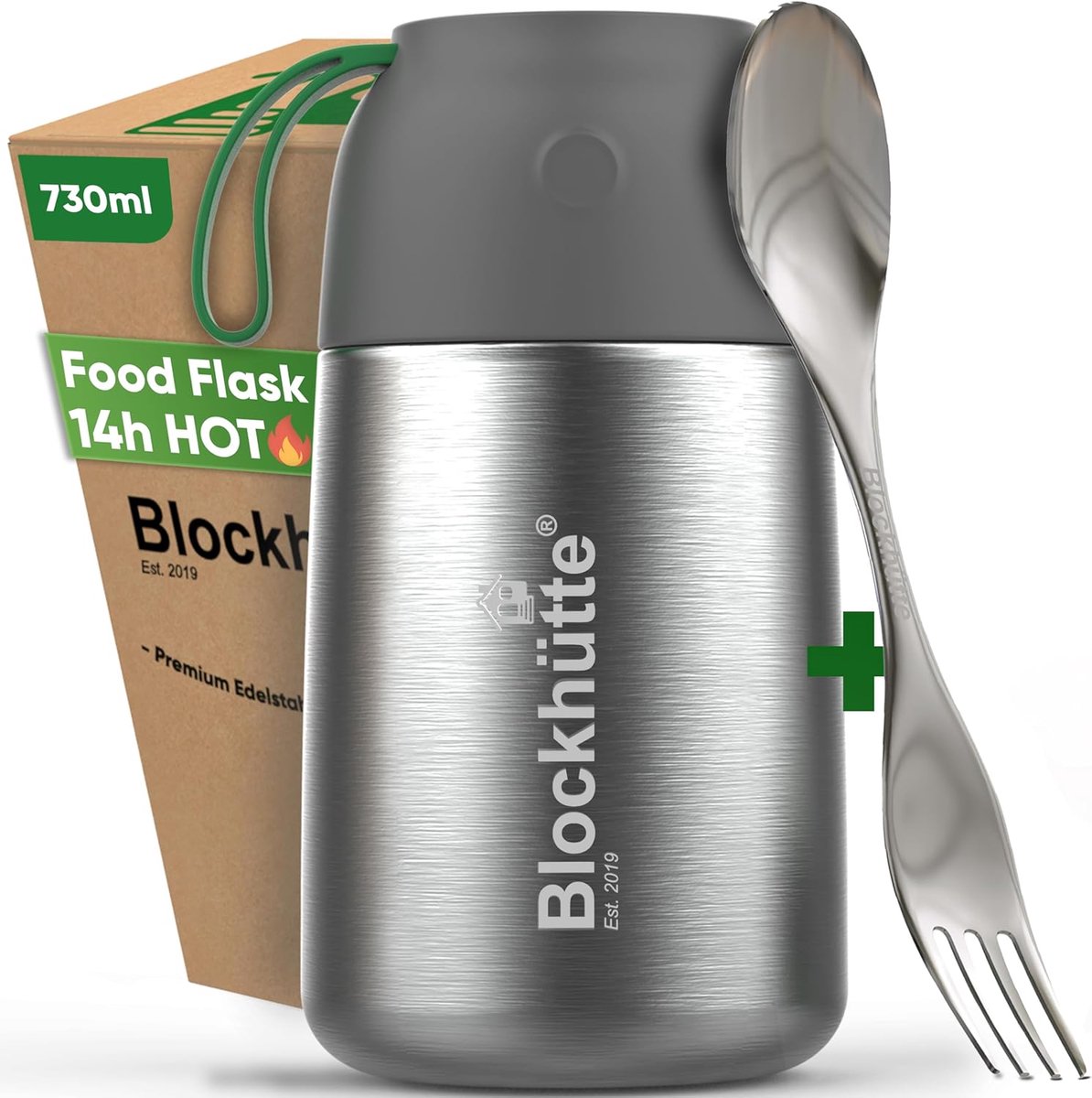 Thijox - Geïsoleerde Lunchbox 730 ml - Roestvrij Staal - Lekvrij - BPA-vrij - Duurzame Thermo Voedselcontainer - 14u Warm & 19u Koud - Vaatwasmachineb