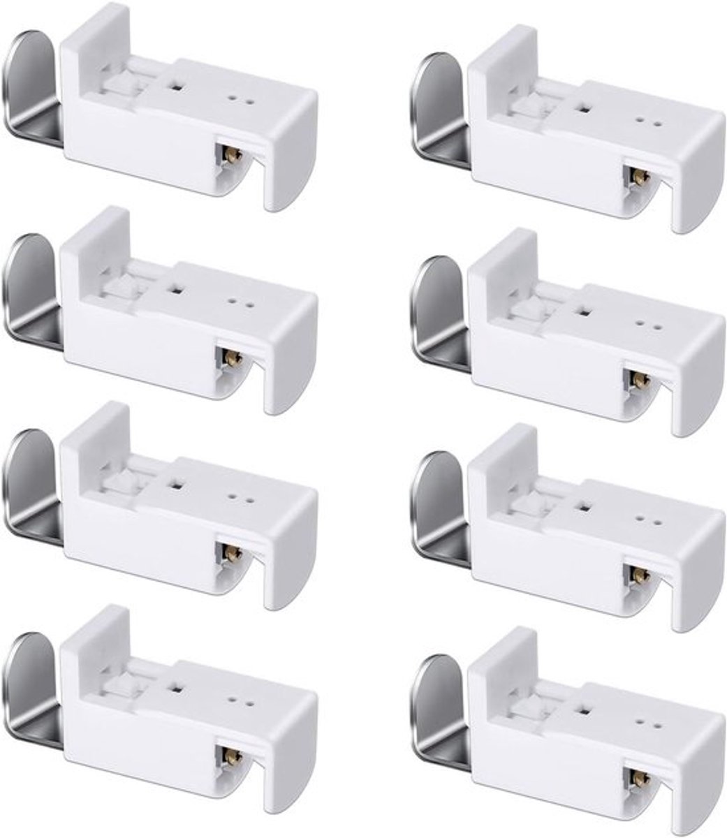 Klemdragers voor gespannen plissé - Set van 8 zonder boren - Metaal - Reserveonderdelen - Eenvoudige bevestiging - Klemhouder - Plissé-accessoires - Handige plissé houder