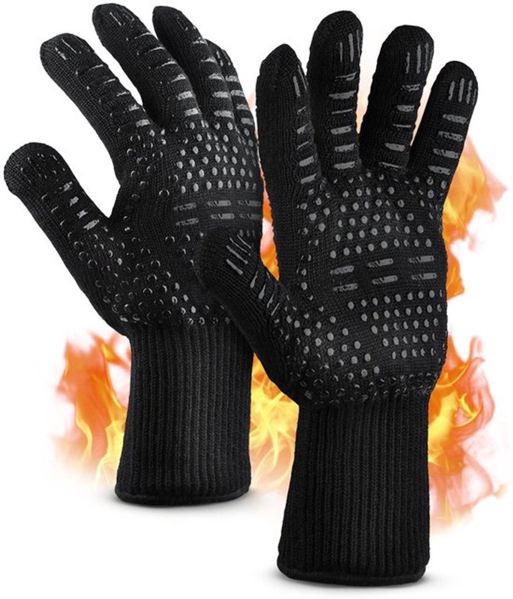 BBQ Handschoenen Ovenwanten extra lang 2 stuks– zwart