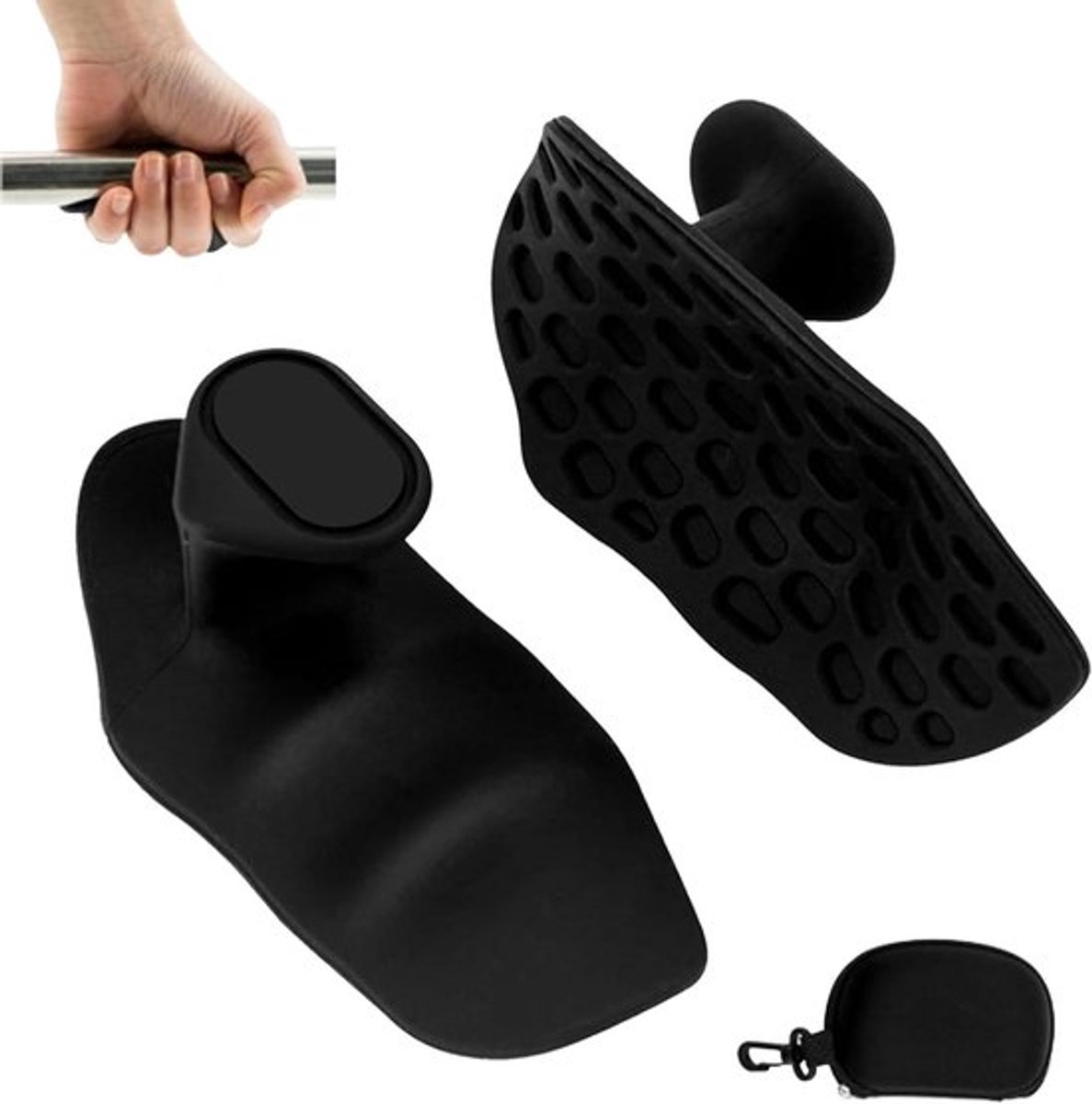 Antislip trainingshandschoenen met opbergdoos - Siliconen handgrepen voor fitness - Mannen en vrouwen