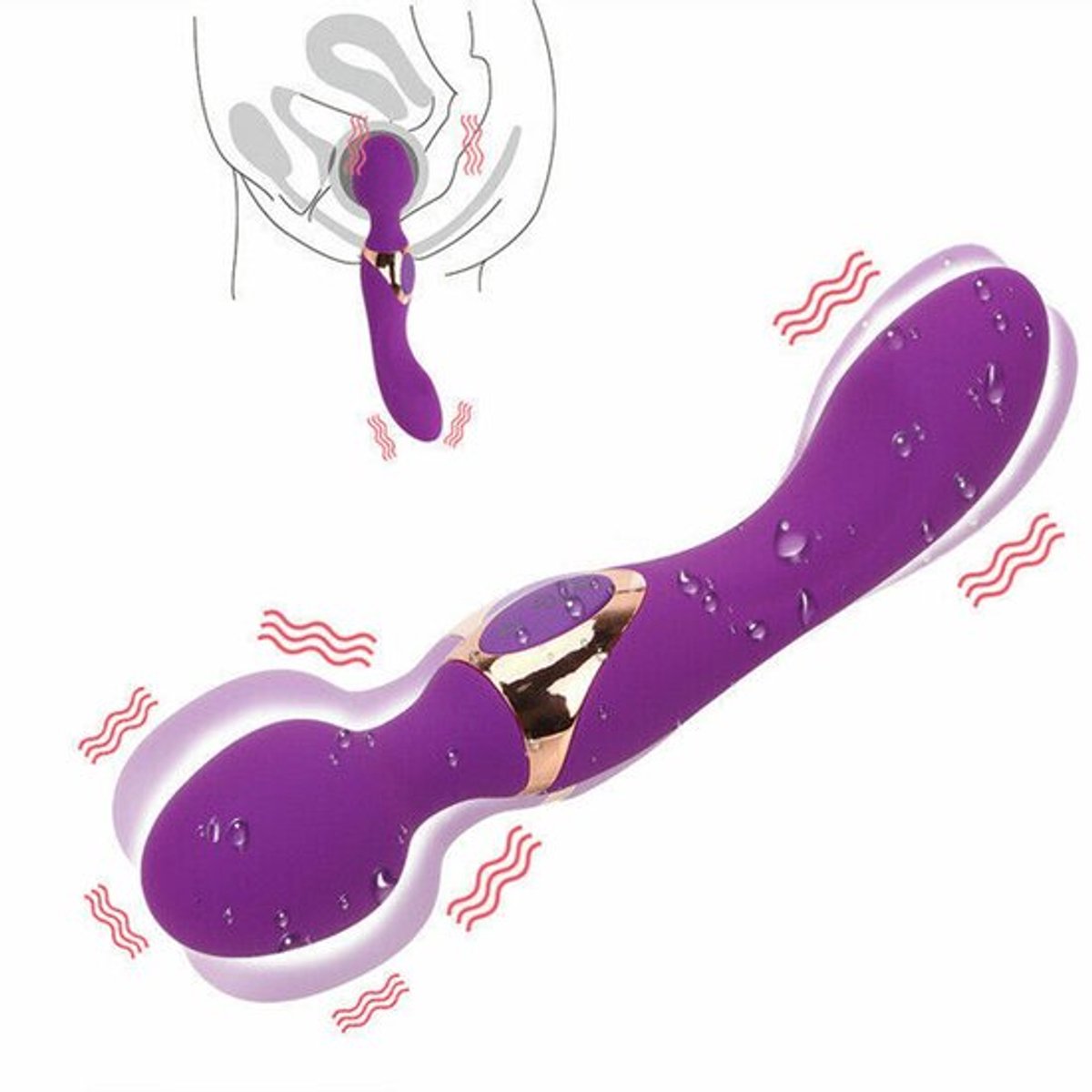 10-snelheden seksvibrator, krachtige USB Big AV-lichaamsmassage voor vrouwen
