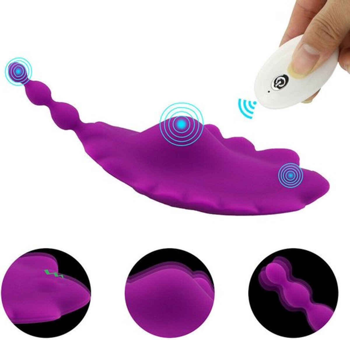 Draadloze draagbare massagetoestel voor vrouwen met afstandsbediening en vibrator, onzichtbaar slipje