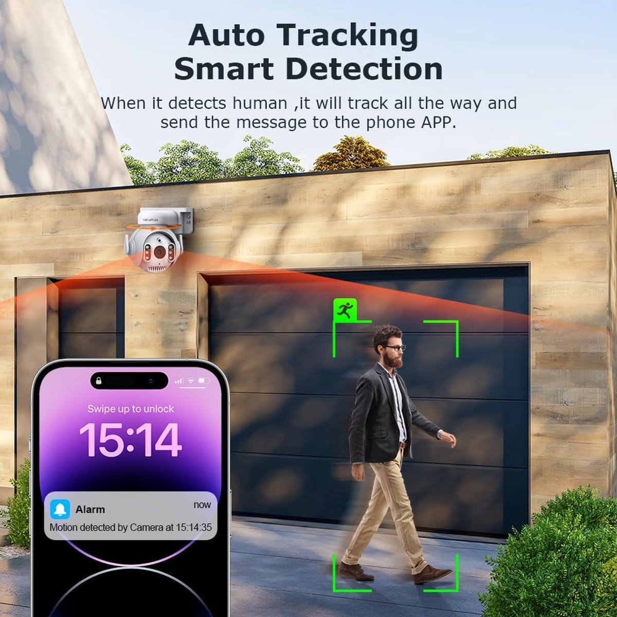 Thijox - Buitencamera WiFi Tuya Smart Life 5MP - Bewegingsdetectie, Tweerichtingsaudio, Waterdicht IP66, Nachtzicht in Kleur voor Tuin en Buiten